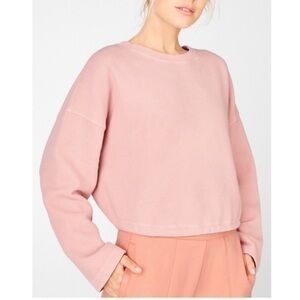 Fabletics Anna Tie Back Long Sleeve Sweatshirt Women Size large Pink